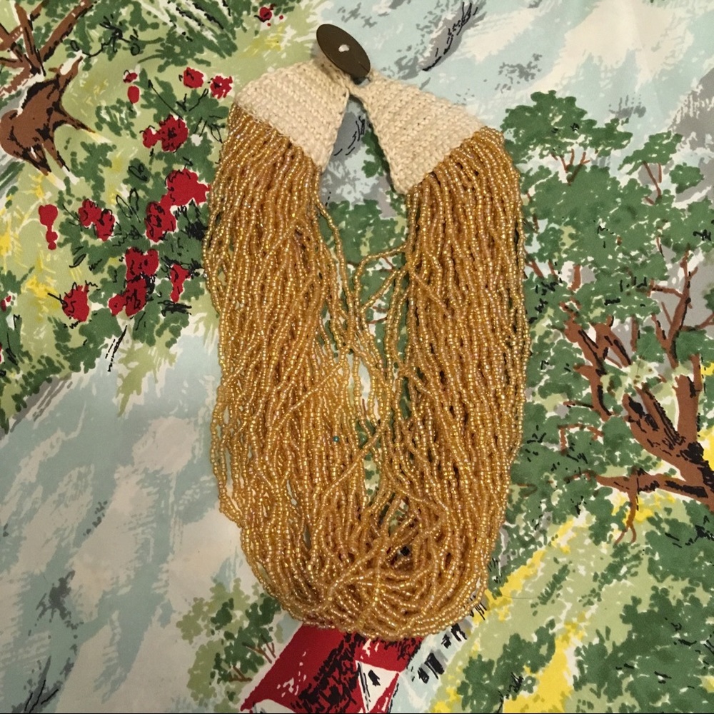 Multi-strand Gold Bead Ghanaian Necklace